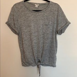 Short Sleeve Tie Front J Crew Top